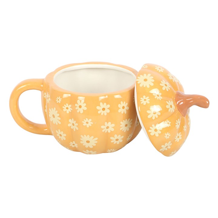 GROOVY FLORAL PUMPKIN | CANECA COM TAMPA