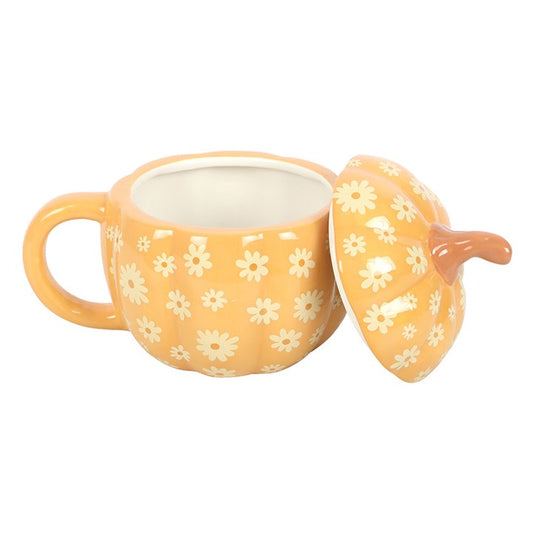 GROOVY FLORAL PUMPKIN | CANECA COM TAMPA